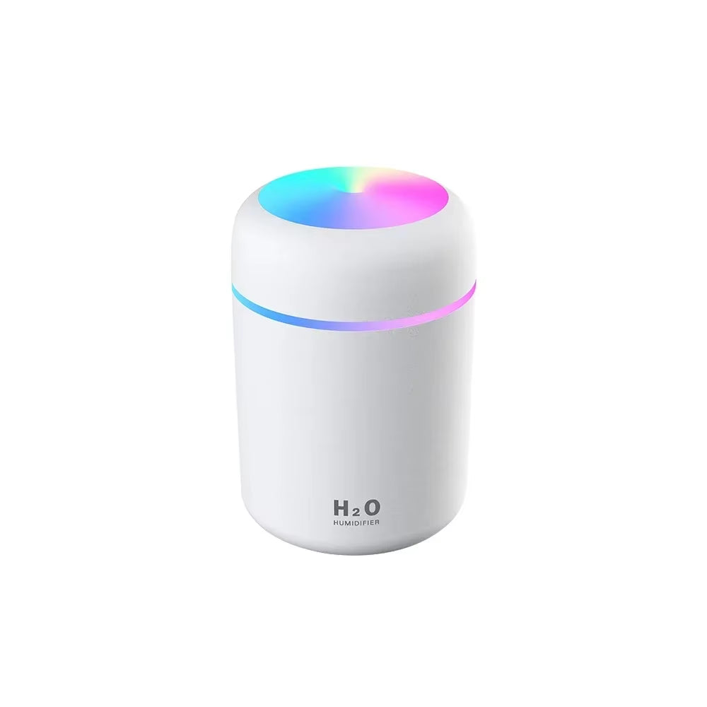 Portable LED Light Mini 300Ml H2O Spray Mist Humidifier Double Wet Aroma Essential Oil Diffuser Car Usb Air Humidifier